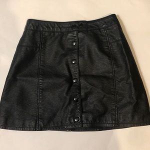 H&M Leather button up skirt